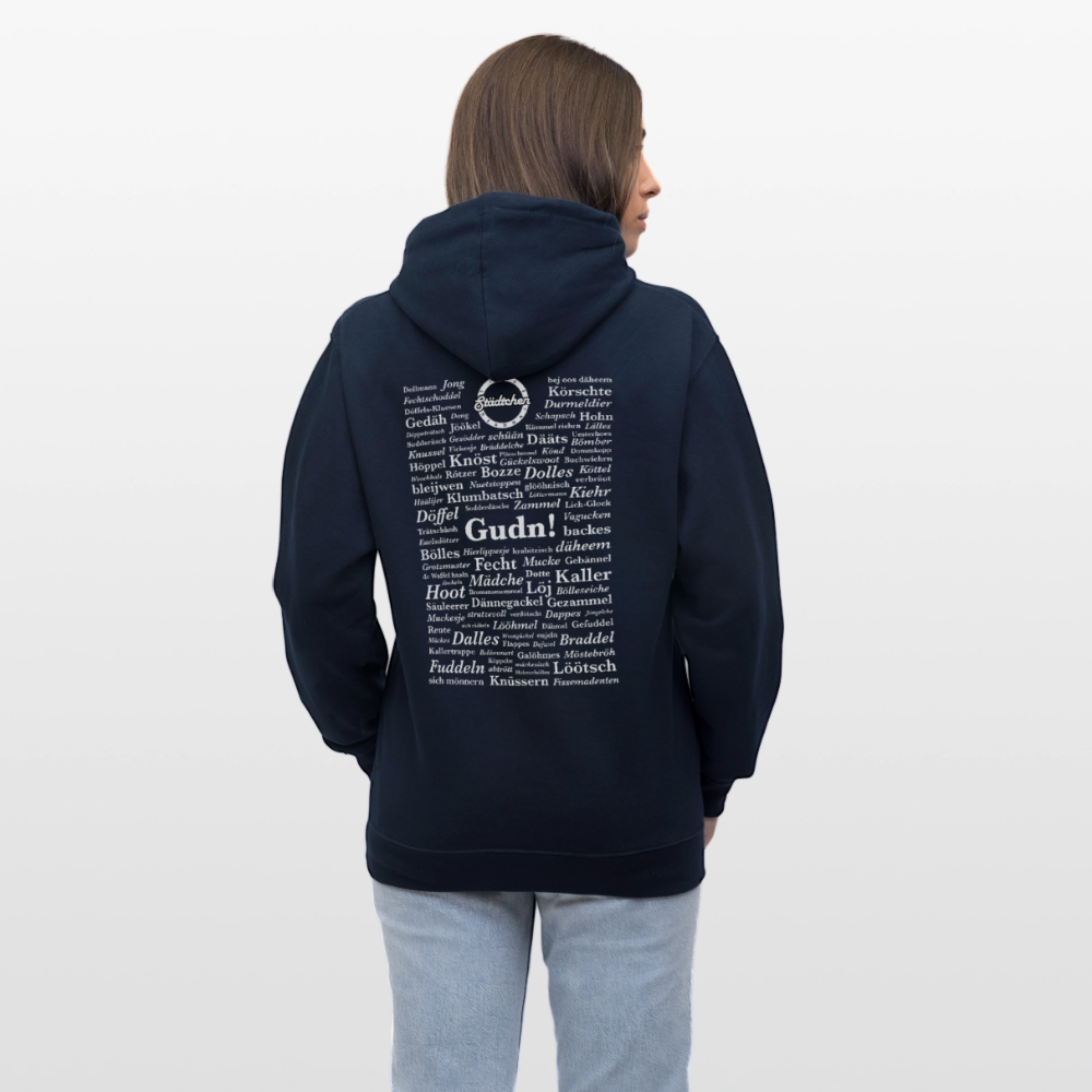 Kontrast-Hoodie "Däheem" – Bild 3