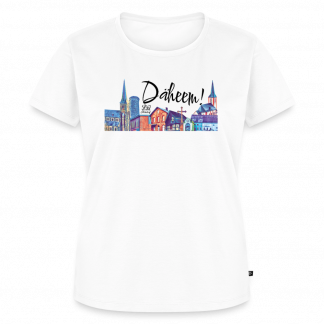 Frauen Premium T-Shirt "Skyline + Däheem!"