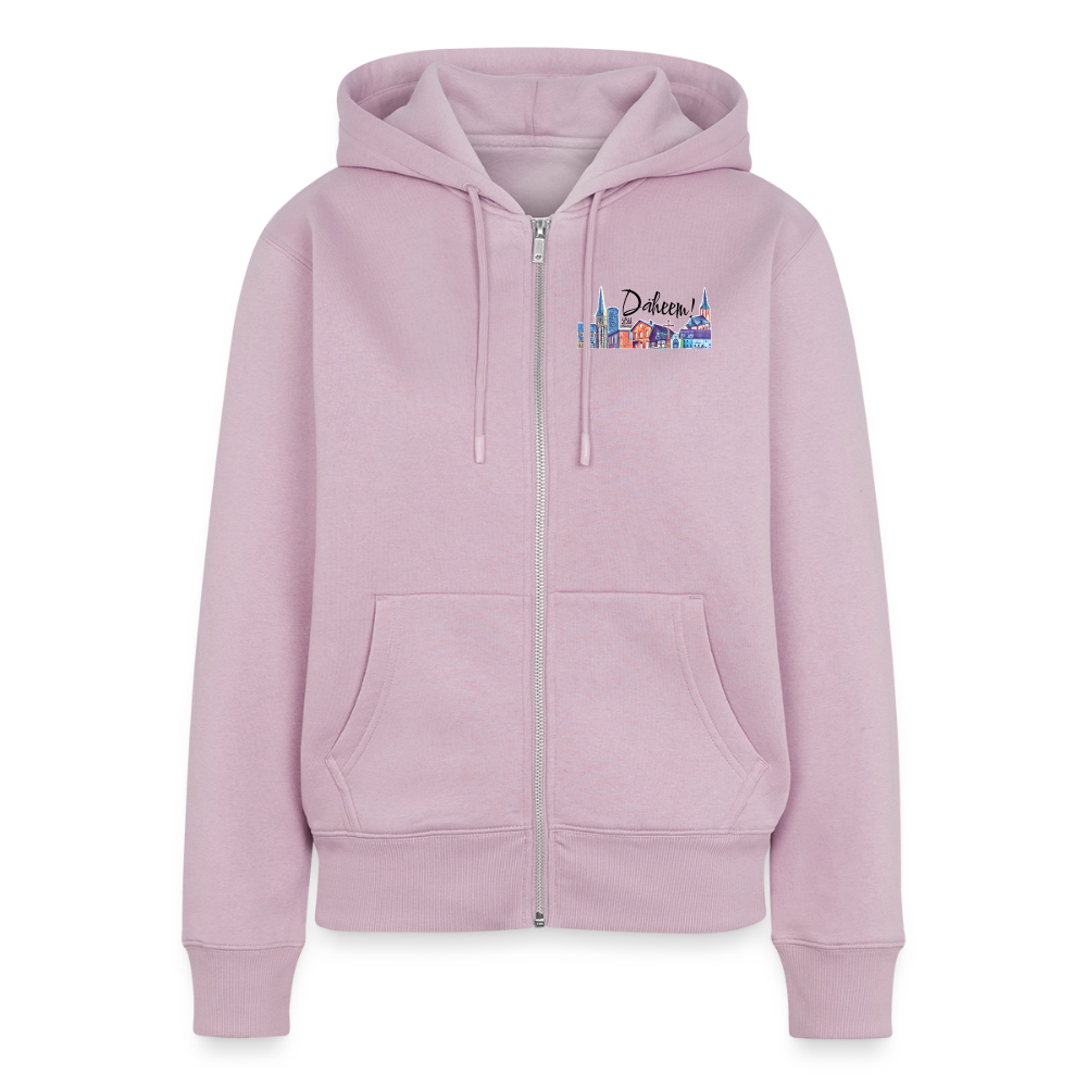 Frauen Premium Kapuzenjacke "Skyline + Däheem!"