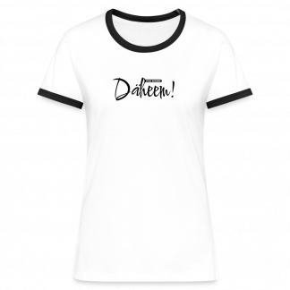 Frauen Kontrast-T-Shirt "DÄHEEM!"
