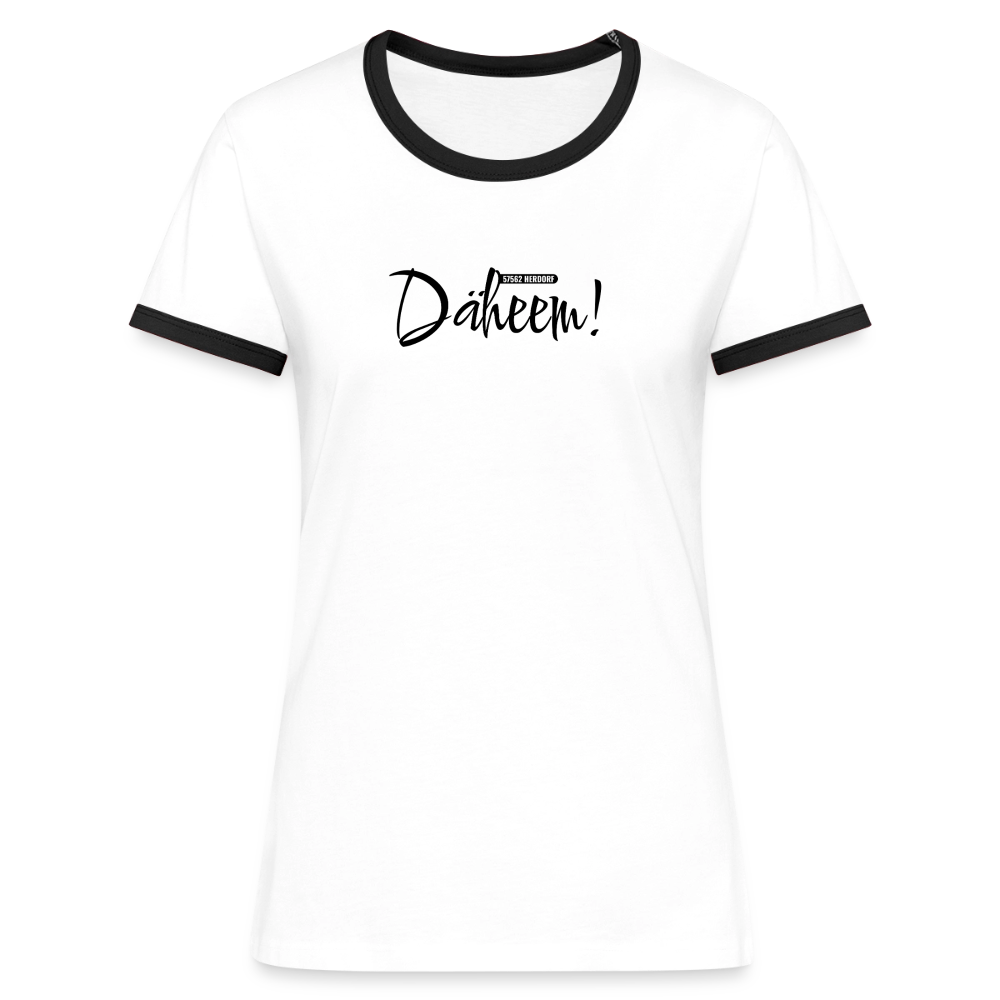 Frauen Kontrast-T-Shirt "DÄHEEM!"