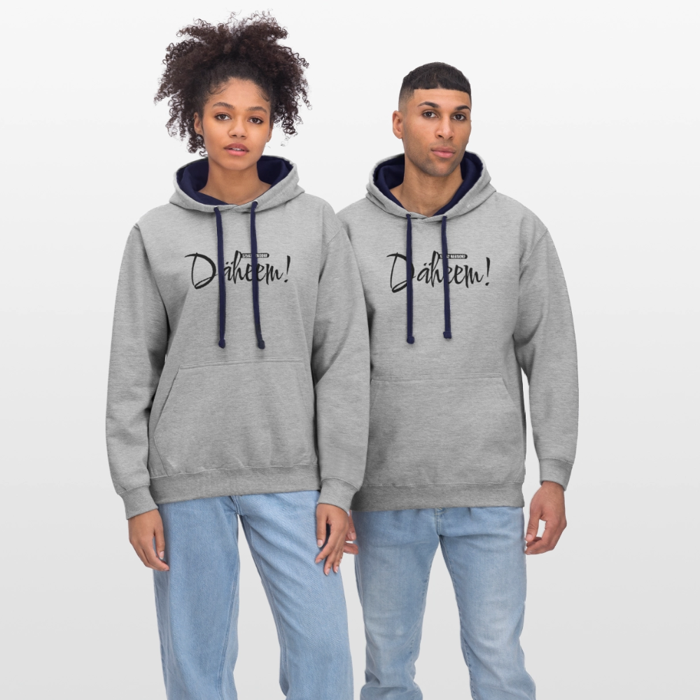 Kontrast-Hoodie "DÄHEEM!" – Bild 2